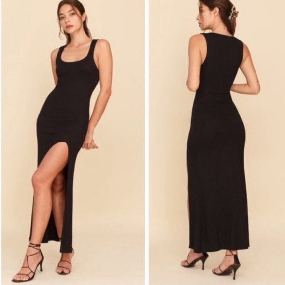 Reformation Dresses & Skirts - REFORMATION Black Ribbed Bliss Dress